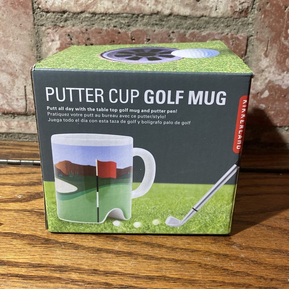 Golf Coffee Mug Putter Cup Kikkerland Ceramic 12 Oz NEW IN BOX